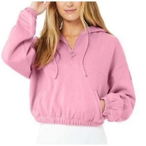 Alo Yoga Refresh Stadium Half Zip Hoodie S Pink Barbiecore Athleisure Travel